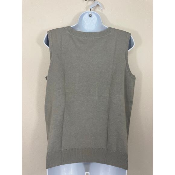 Nue Options Essentials Gray Sleeveless Knit Sweater Tank Top XL - Picture 3 of 4